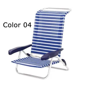 Strand Bett-Stuhl mit 7 Positionen Nytexline und integriertem Griff