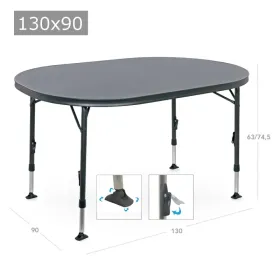 Ovaler Tisch aus lackiertem Aluminium 130x91 cm
