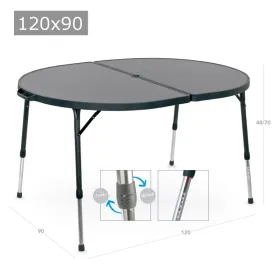 Ovaler Tisch aus lackiertem Aluminium 120x90 cm