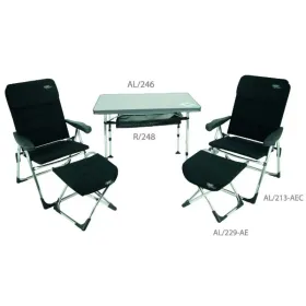 Crespo Tischset und 2 Sessel mit Air Elegant Fußstütze