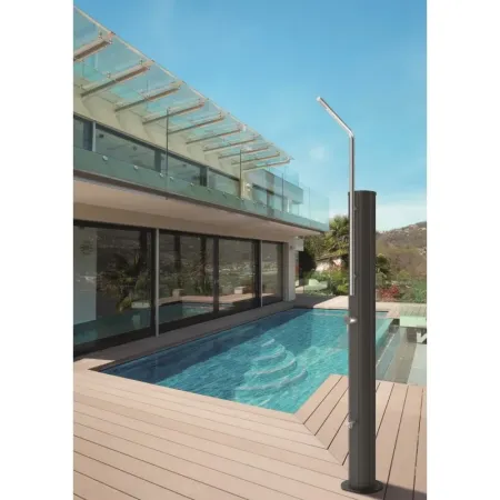 Solardusche Spring Aluminium 30 Liter und Edelstahl mit Fußwaschhahn