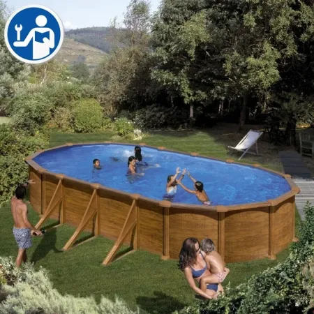 Ersatzteile Holzoptik Ovale Pools mit Säulen von 132 cm