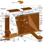 Ersatzteile Holzoptik Ovale Pools mit Säulen von 132 cm