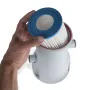 Kartuschenfilter mit einer Leistung von 2 m3/Std für Stahlrahmen- oder selbsttragende Pools.