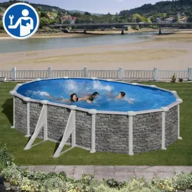 Ersatzteile Steinoptik Ovale Pools mit Säulen von 132 cm