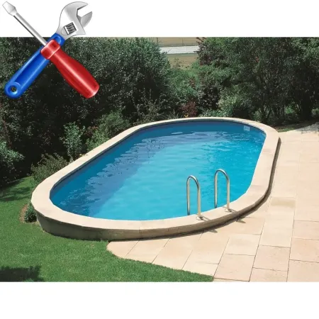 Einbaupool Montage mit Bauarbeiten