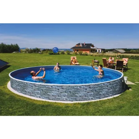 Azuro Pool 460x120 mit Steinoptik
