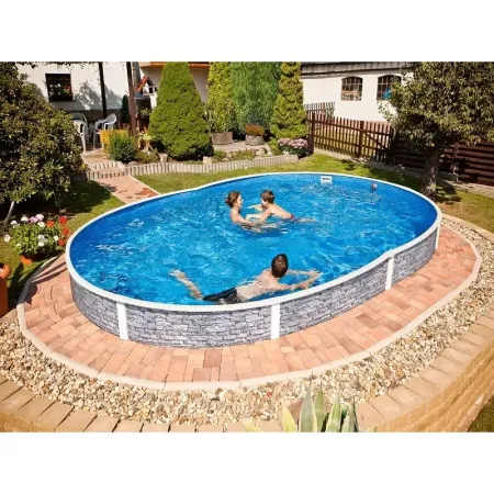Azuro Pool 550x370x120 mit Steinoptik