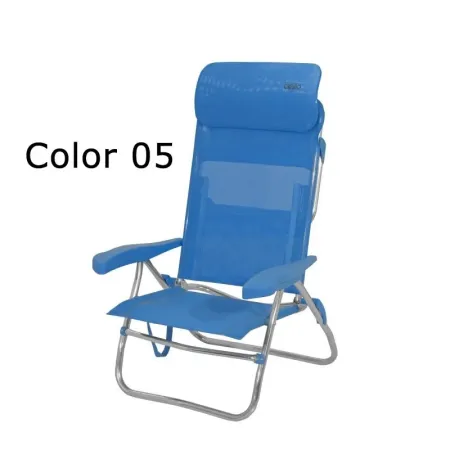 Strandstuhl compact Multifaser mit 7 Positionen und integriertem Griff