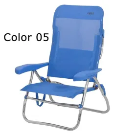 Strandstuhl Multifaser mit 7 Positionen und integriertem Griff