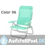 Strandstuhl Multifaser mit 7 Positionen und integriertem Griff