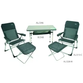 Crespo Tischset und 2 Sessel mit Multifaser-Fußstütze