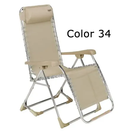 Liegestuhl mit Multipositionskissen elastisch aus Aluminium und Multifaser.
