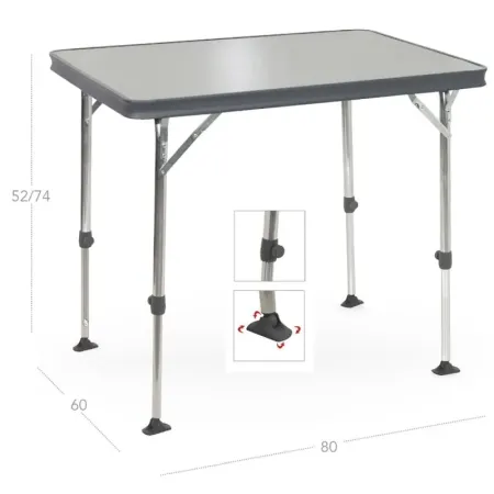 Rechteckiger Aluminium Tisch mit ausziehbaren Teleskopbeinen