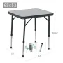 Tisch aus lackiertem Aluminium 65x52x48-69