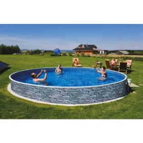 Azuro Pool 460x120 mit Steinoptik