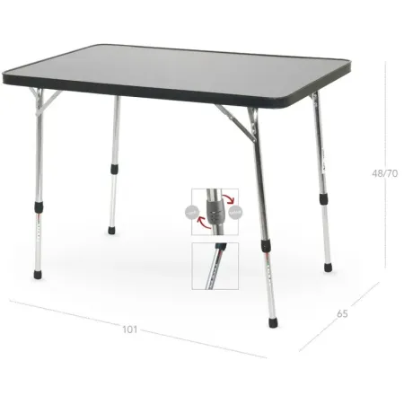 Großer Aluminium Tisch mit Teleskopbeinen
