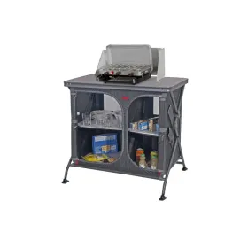 Klappbarer Küchenschrank aus lackiertem Aluminium.