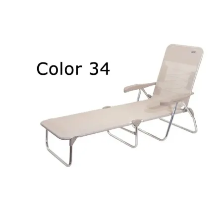 Bett mit Armlehne und Rückenlehne 7 Positionen aus Aluminium