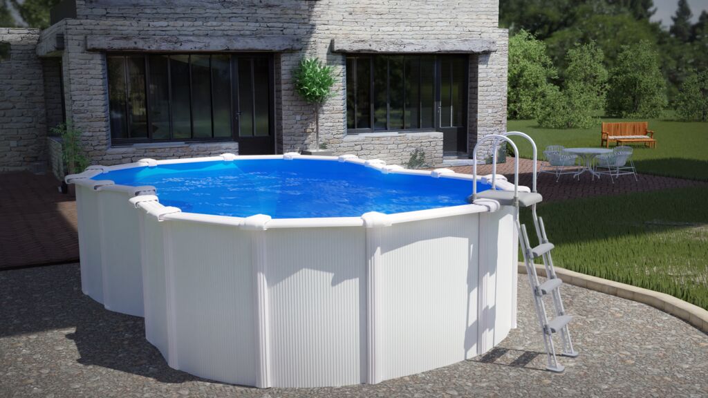 Ovale Stahlpools ohne seitliche Stützen