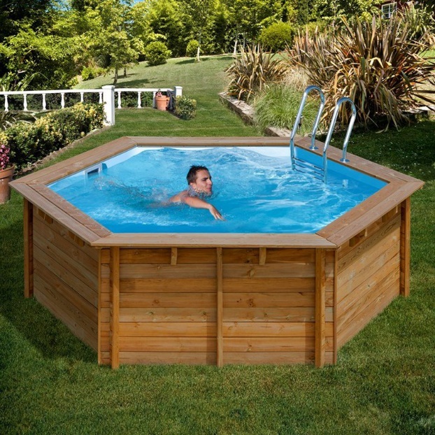 Runde Holzpools